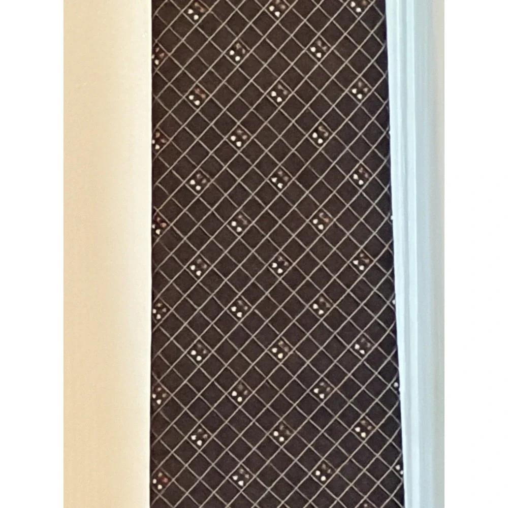 BRITT Men's Polyester Neck Tie, Brown with a check design, Brown Rust Neck Tie